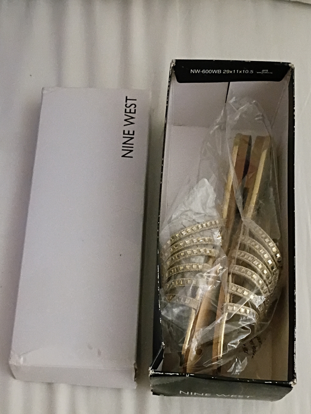 Nine West Gold Flat Sandals Womens